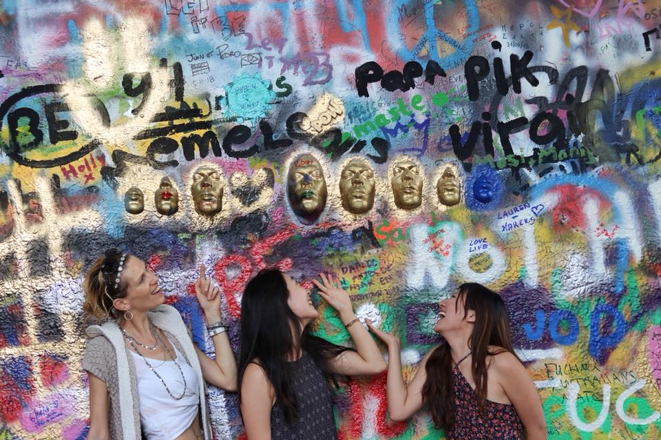 At John Lennon Wall with my ICSE Roommates!